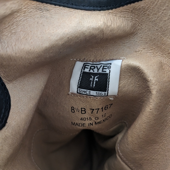 Frye tall black Melissa button leather boots side 8.5 - Picture 5 of 6